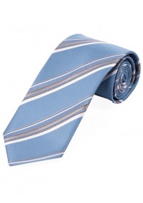 Lange Krawatte schwungvolles Streifendesign  hellblau silbergrau schneeweiß