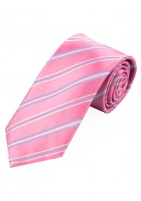 Lange Krawatte dynamisches Streifendesign  rosa himmelblau weiß