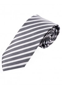 Cravatta lunga a righe bianche argento grigio