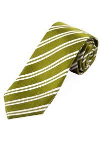 XXL Cravatta a righe verde oliva bianco perla