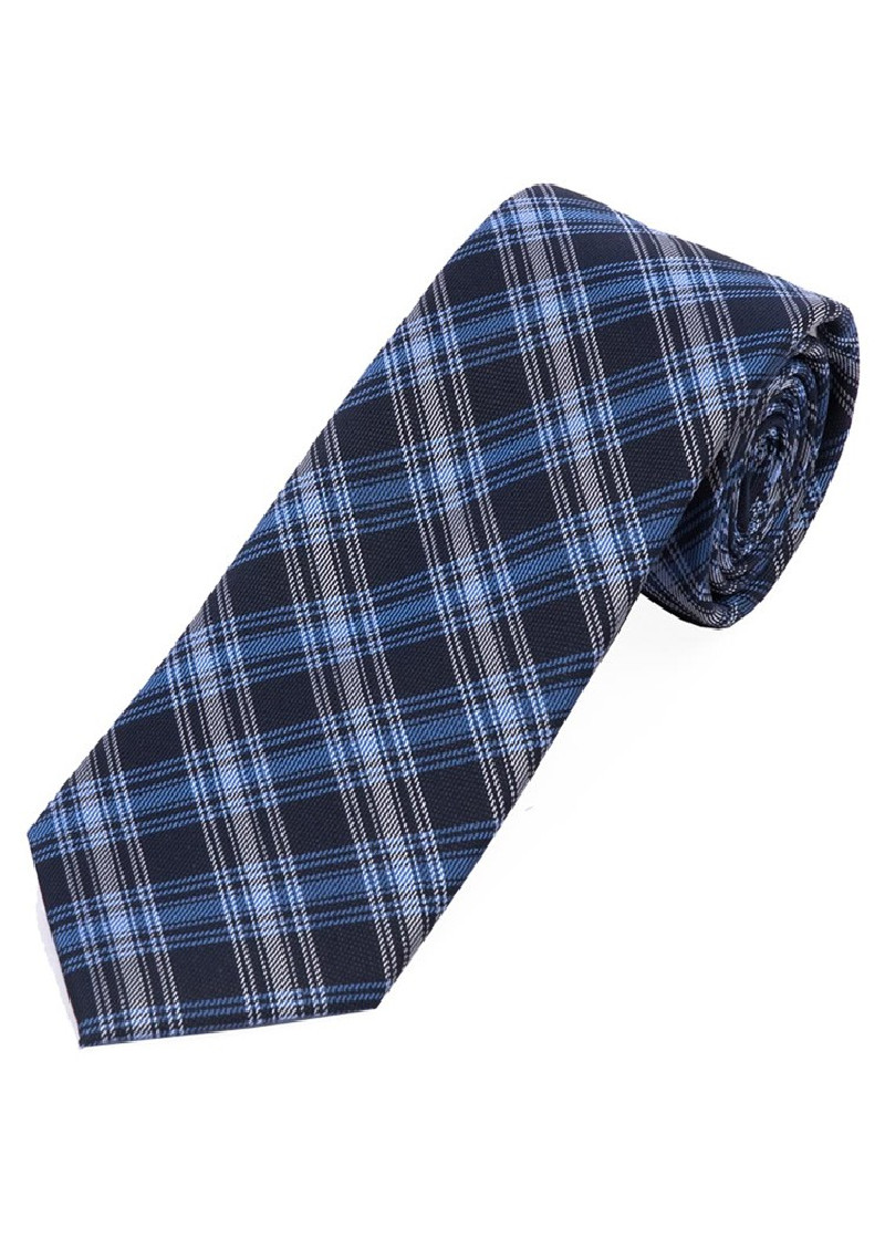 XXL Cravatta da uomo linea colta Check Navy Sky