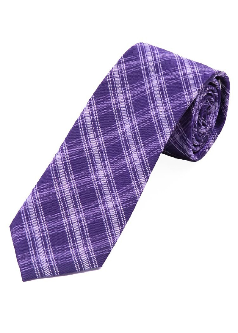 XXL Cravatta linea dignitosa check viola bianco