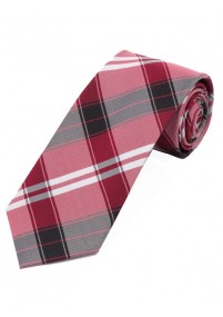 Cravatta Tartan XXL nero bianco rosso