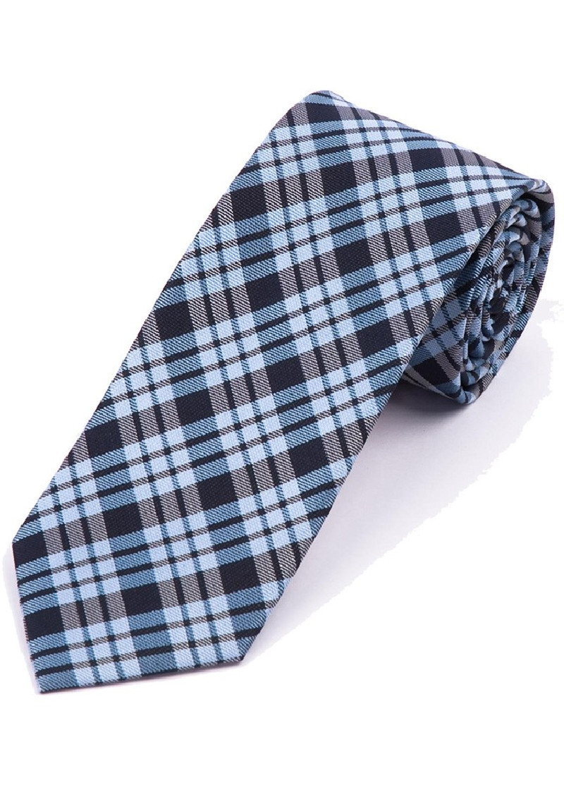 Cravatta lunga con motivo Glencheck Blu scuro Blu