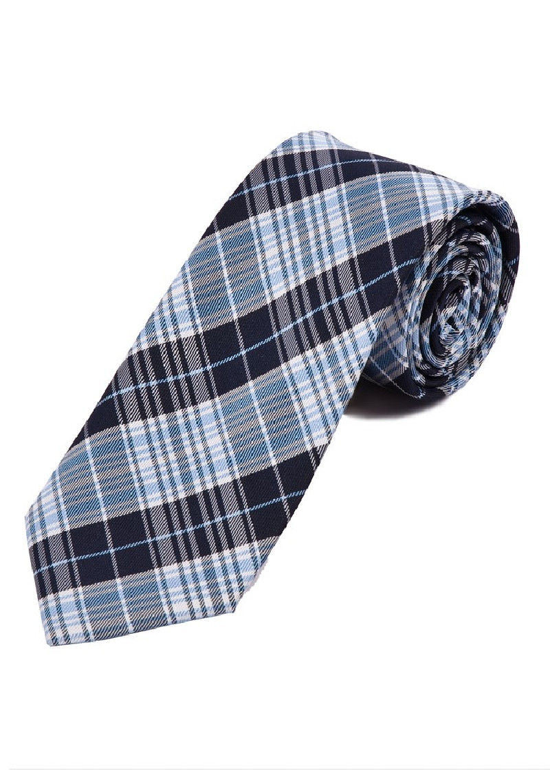 Cravatta da uomo Overlong Glencheck Design Blu