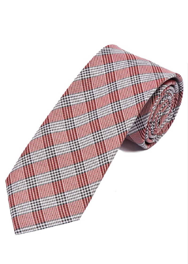 Cravatta extra lunga dignified line check rosso
