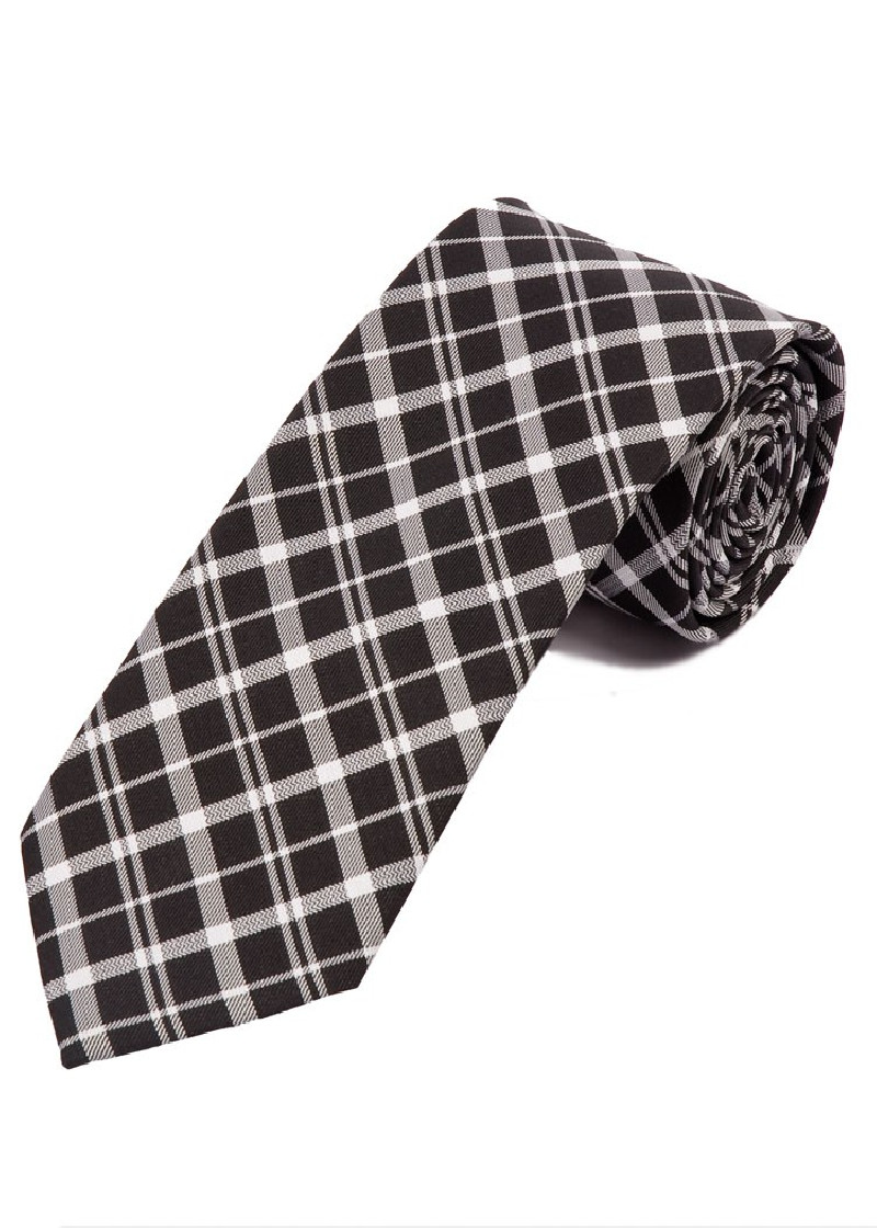 Cravatta extra lunga Linea colta Check Night Nero