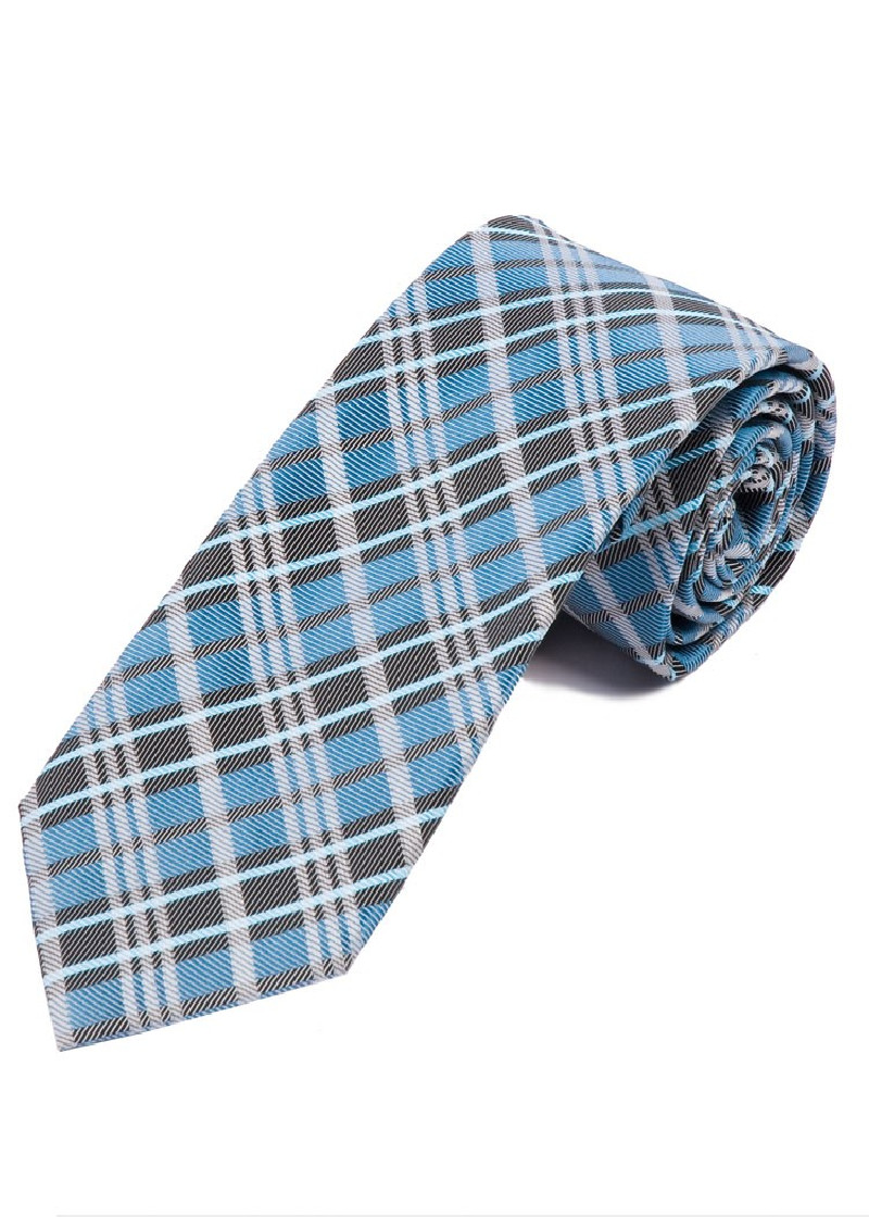 XXL Cravatta linea colta check ciano floreale