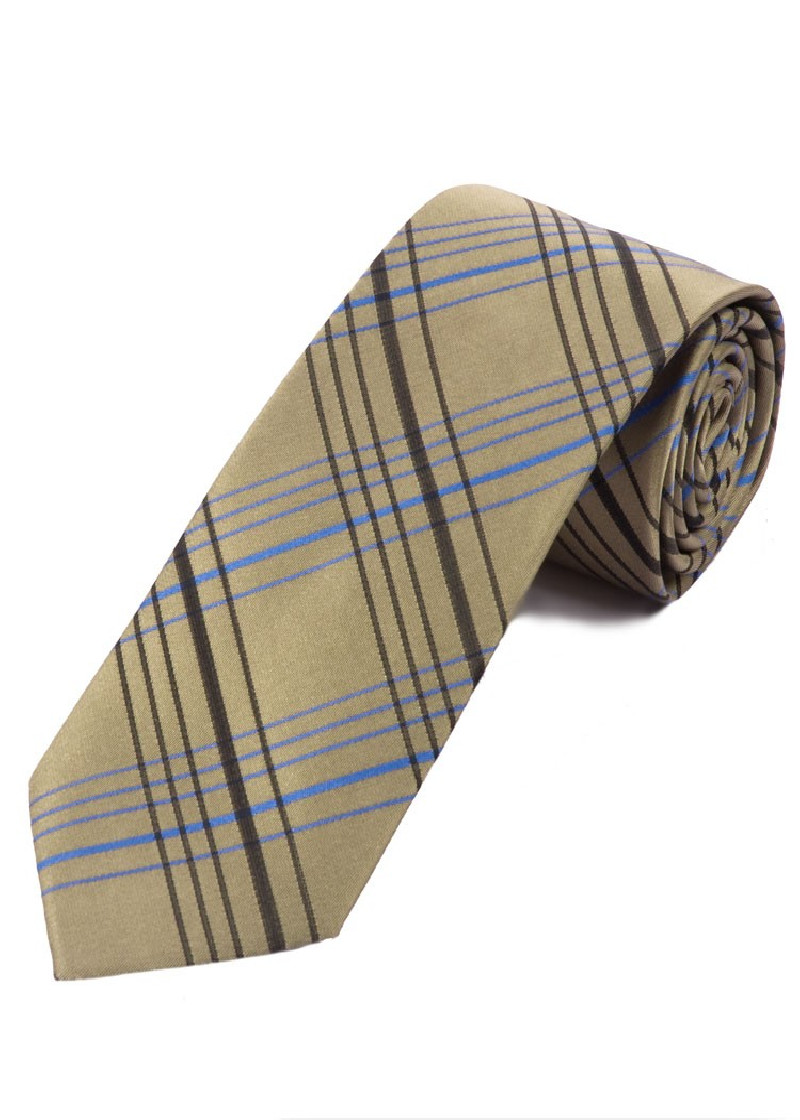 XXL Cravatta elegante linea check color sabbia blu