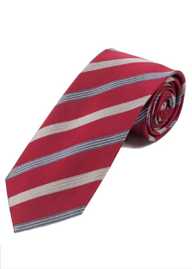 Cravatta con decoro a righe di stile Rosso argento