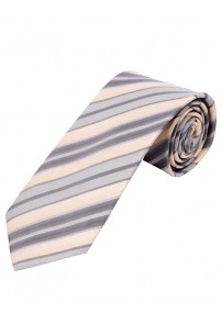 Cravatta a righe XXL crema grigio argento