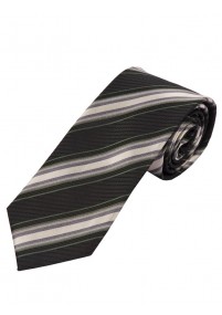 Wunderbare XXL-Krawatte Streifendesign anthrazit elfenbein moosgrün