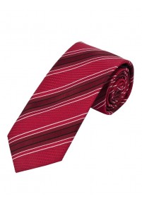 Perfekte XXL-Krawatte Streifendesign rot weiß tiefschwarz