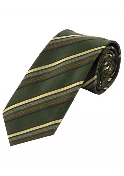 Perfekte XXL-Krawatte Streifendessin jagdgrün blassgrün asphaltschwarz