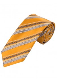 Perfekte XXL-Krawatte Streifendesign kupfer-orange hellgrau creme