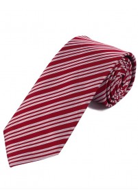 Cravatta lunga a righe media rossa bianca