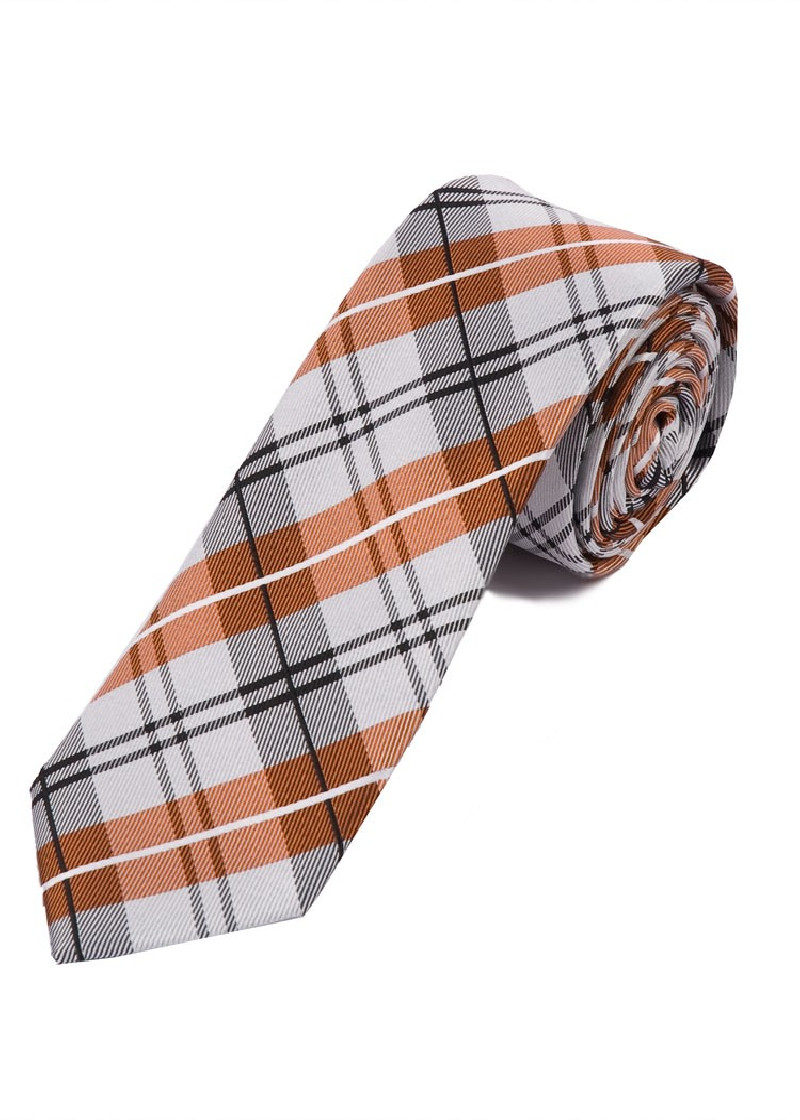 Cravatta extra lunga con motivo glencheck grigio