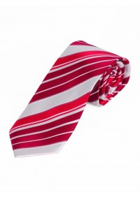 Sevenfold-Krawatte Streifendesign perlweiß rot