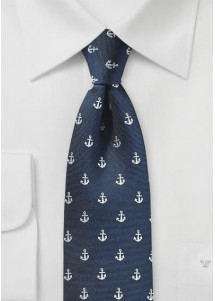 XXL-Businesskrawatte marineblau Anker