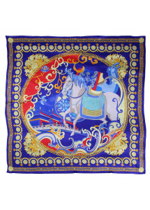 Sciarpa di seta motivo cavallo royal