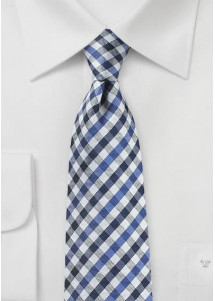 Cravatta Vichy check blu marino oltremare