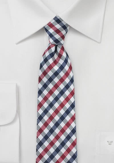 Cravatta quadri rosso blu