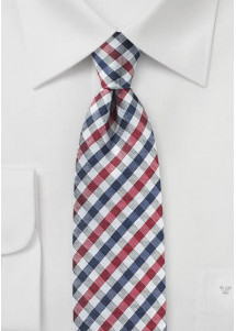 Cravatta da uomo Vichy Check Red Navy