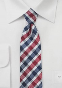 Cravatta quadri rosso blu