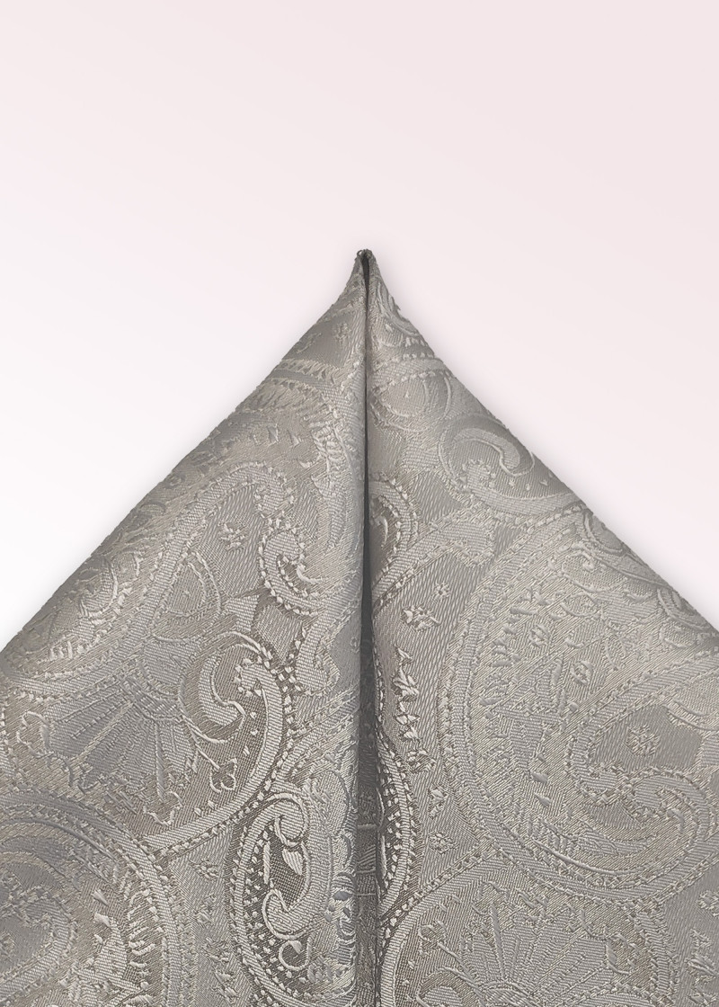 Sciarpa decorativa motivo paisley argento