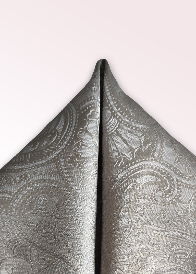 Sciarpa Cavalier con motivo Paisley, argento