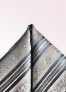 Foulard decorativo a righe floreali argento