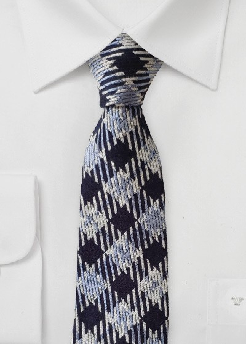 Cravatta struttura check tortora blu scuro bianco