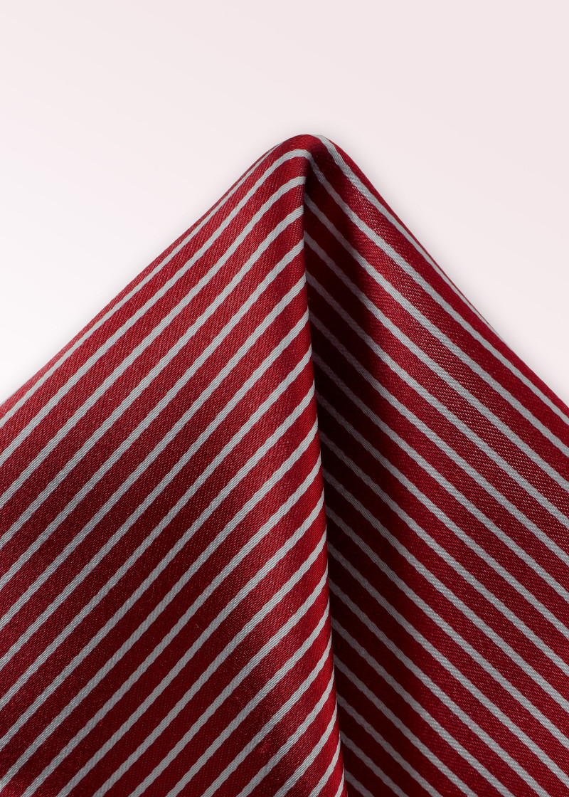 Sciarpa decorativa a righe rosso perla bianco