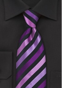 Cravatta nera righe porpora