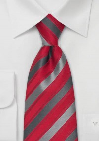Cravatta righe rosse grigie