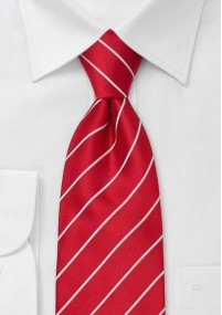 Cravatta microfibra fondo rosso bianco