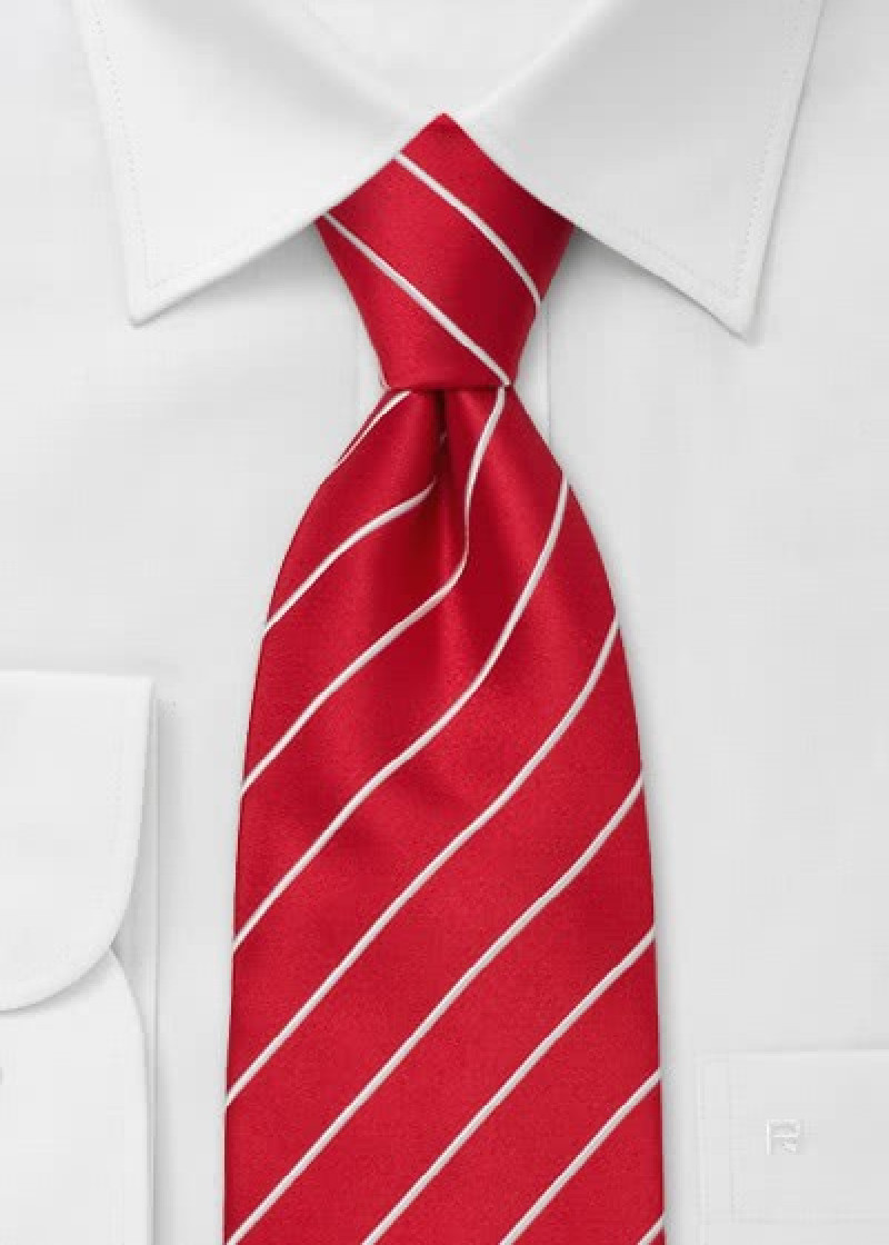 Cravatta microfibra fondo rosso bianco