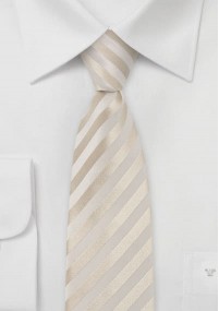 Cravatta sottile jacquard crema