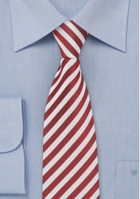 Cravatta sottile bianca righe rosso