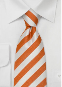 Krawatte orange weiß gestreift