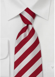 Cravatta righe rosse argento