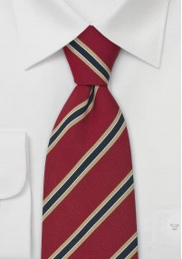 Cravatta XXL Cambridge rossa blu oro