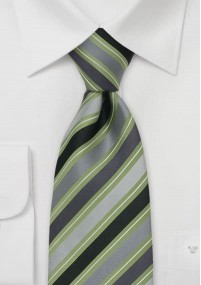 Cravatta a clip verde e grigia