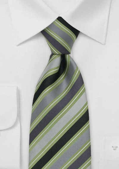 Cravatta grigio righe verdi