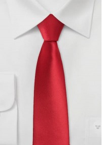 Cravatta sottile microfibra rossa