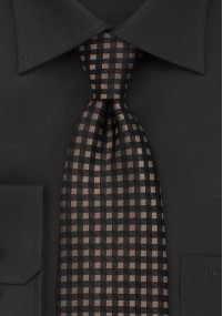 Cravatta quadrangoli marrone nere