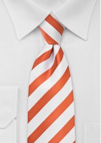 Cravatta righe arancioni bianche