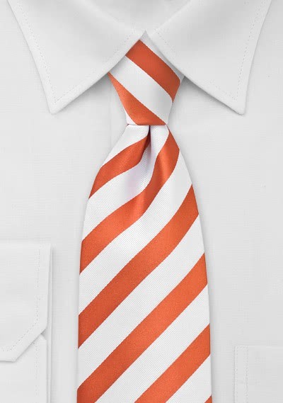 Cravatta righe arancioni bianche
