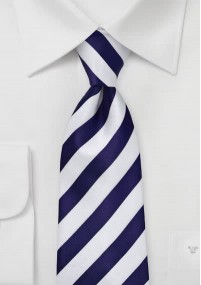 Cravatta righe blu marino bianco