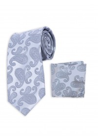 Set cravatta e sciarpa argento motivo...
